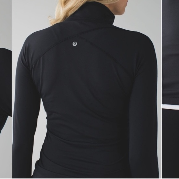 Lululemon Black Pullover Half Zip Sweatshirt Luxtreme 6 “Kriss Cross” Reflective - Picture 12 of 12